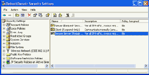 Управление политиками IP Security